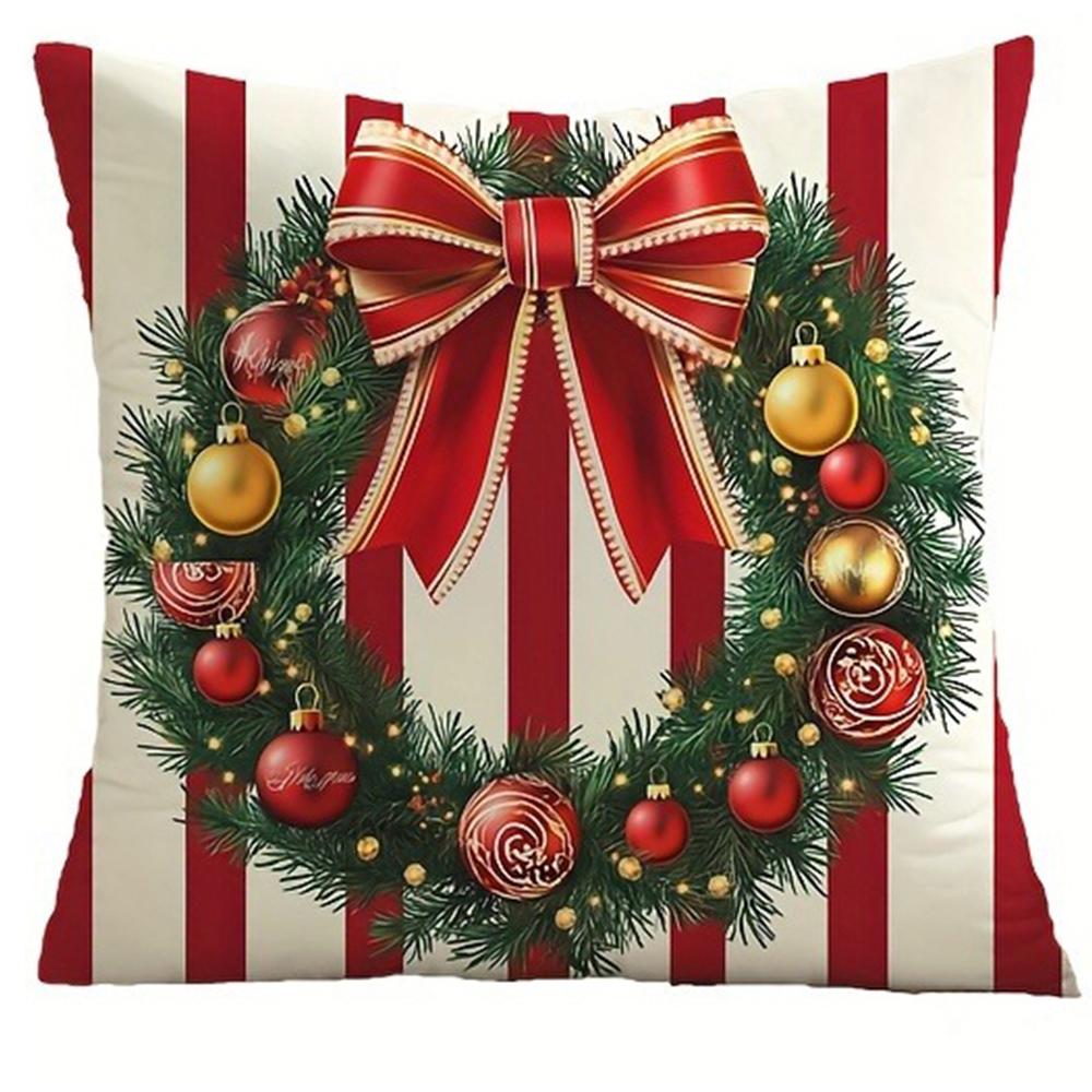

Рождественская декоративная наволочка Рождественский венок фестивальный узор цвет гостиная диванная подушка номер люкс украшение для дома 40x40cm
