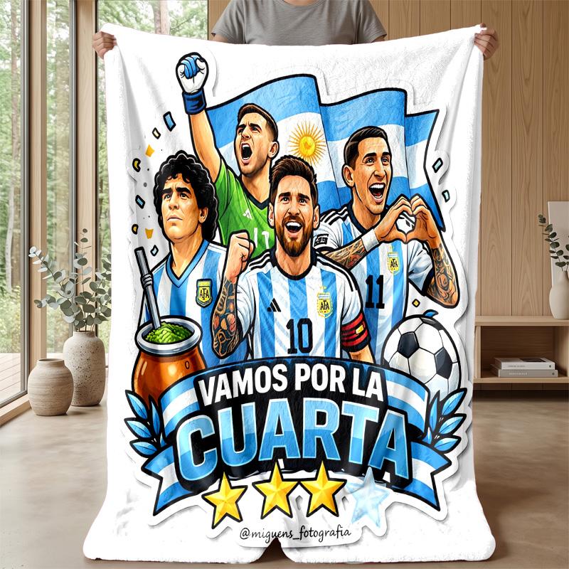 Argentinische Nationalmannschaft Thema Decke Weiche Flanelldecke Plüsch Überwurfdecke Gemütliche Sofa Bettdecke für Heimdeko