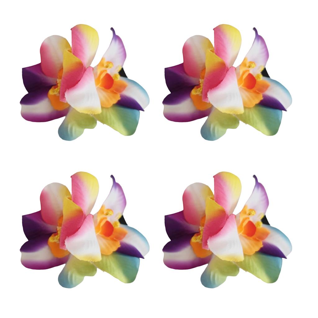 4Pcs Tropical Hibiscus Hair Clip Bohomian Floral Claw Clip for Women Girls Beach Party Accessories Practical Hairpin