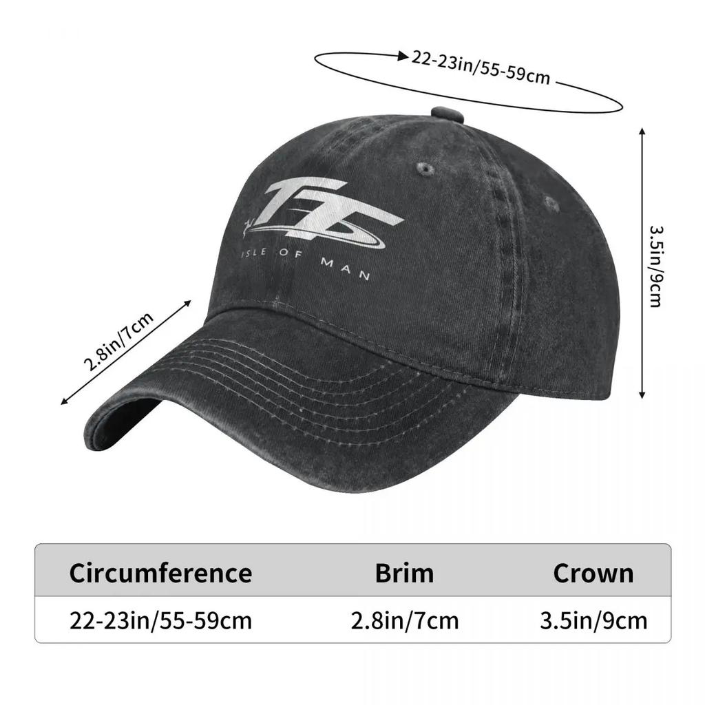 Isle Of Unisex TT Motorcycle Baseball Cap Vintage Distressed Denim Snapback Cap for Unisex Women Outdoor Activities Caps Hat