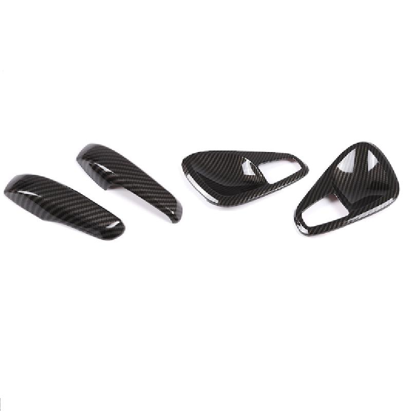 Car Door Armrest Handle Cover Carbon Fiber For Mercedes Smart Fortwo 451 2009-2014 Trim Door Bowl Frame Stickers Interior
