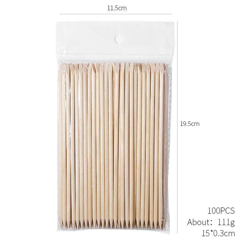 100pcs Nails Wood Cotton Swab Clean Sticks Buds Tip Wooden Cotton Head For UV Gel Polish Remover Nail Art Tools