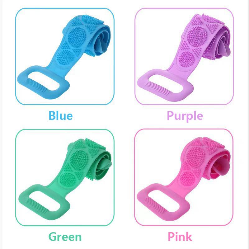 1pcs Silicone Scrubber Back Massage Exfoliating Sponge Bathroom Bath Brush Scrub Shower Brush Body Wash Scrub Removal Bath Spong