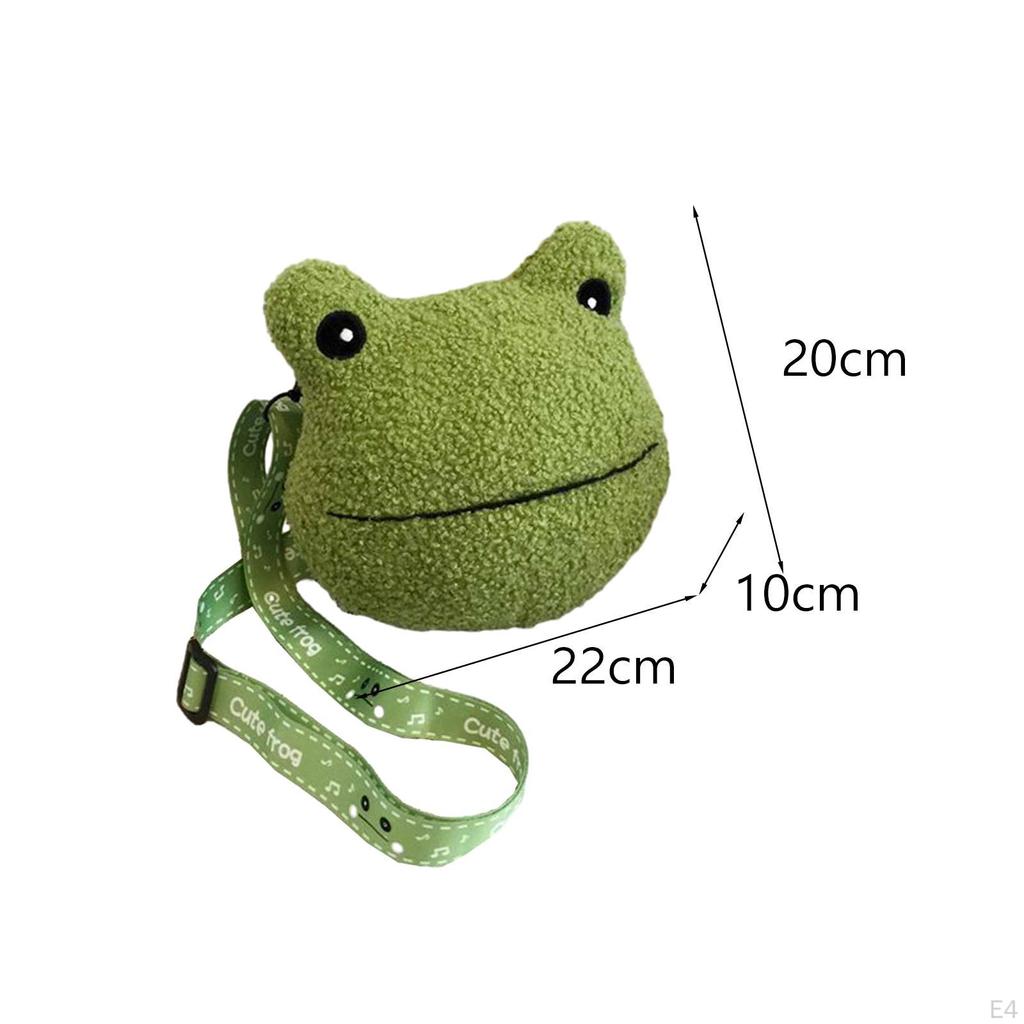 Frog Crossbody Bag Plush Shoulder Handbag Purse for Walking Girls Beach Travel