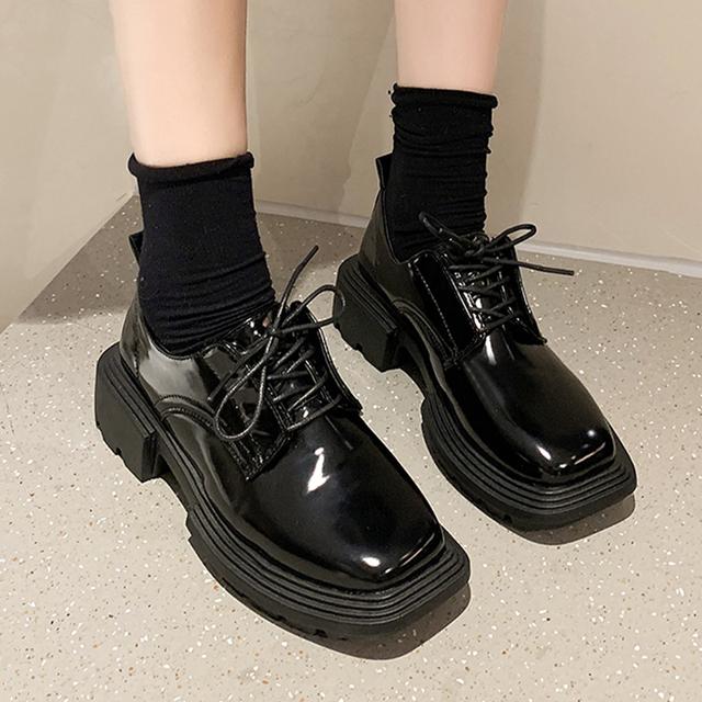 

Женская обувь на среднем каблуке и платформе, брендовые модные толстые туфли-лодочки, весна-лето, новые повседневные оксфорды, женская обувь в стиле Мари Джейн в стиле Лолиты 35 чёрный