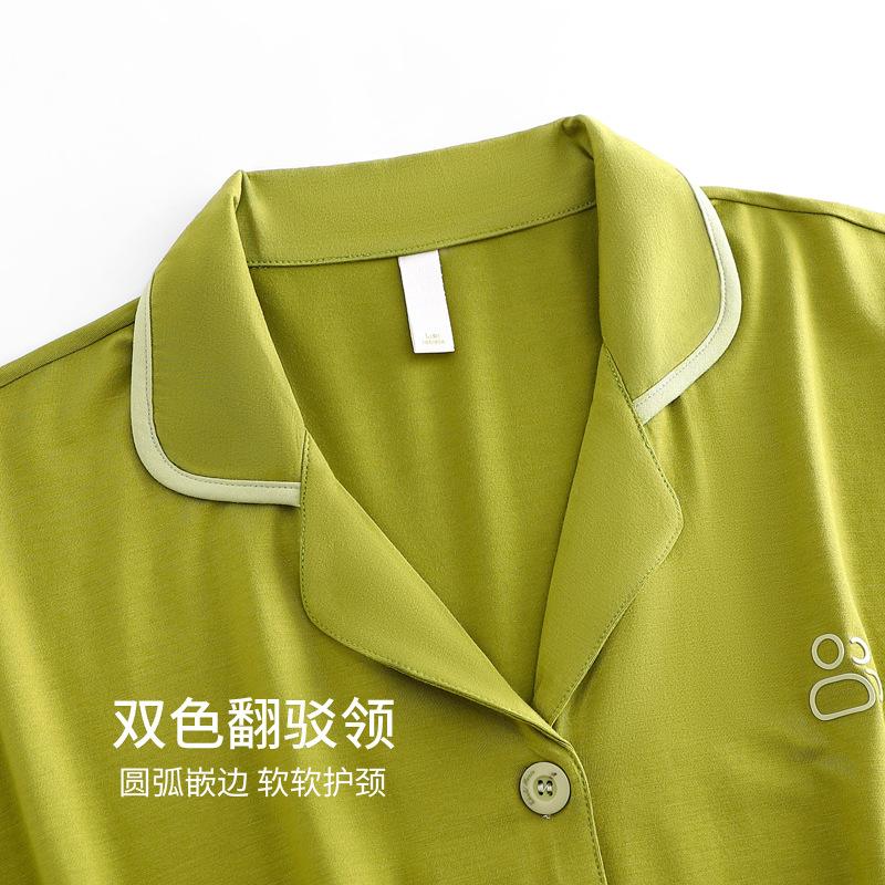 Pure Cotton Pajamas Women'S Spring And Autumn Long-Sleeved Lapel Cardigan Can Be Worn Outside Loungewear Large Size Set