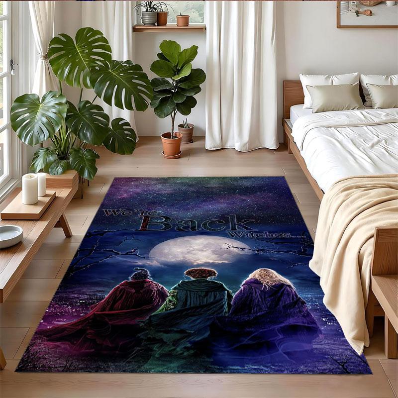 Crystal Velvet Rug Soft Non Slip Indoor Floor Mat Home DecorHocus Pocus Sanderson Sisters