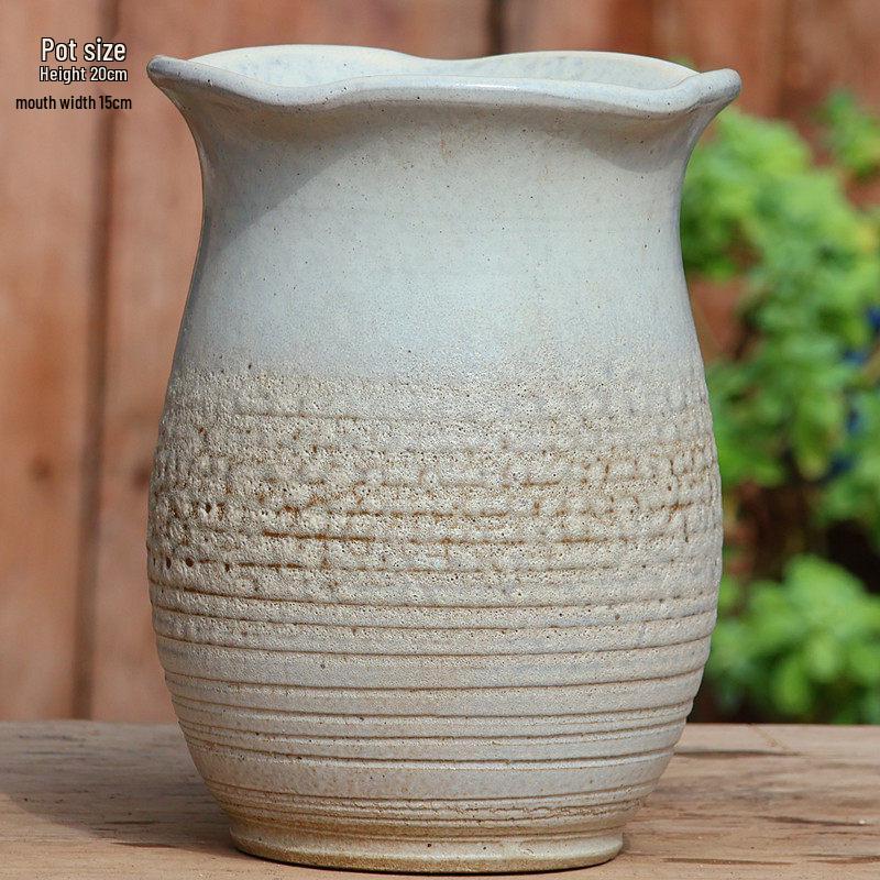 Sonderangebot: Retro Terrakotta Hoher Blumentopf für Sukkulenten oder Rettich