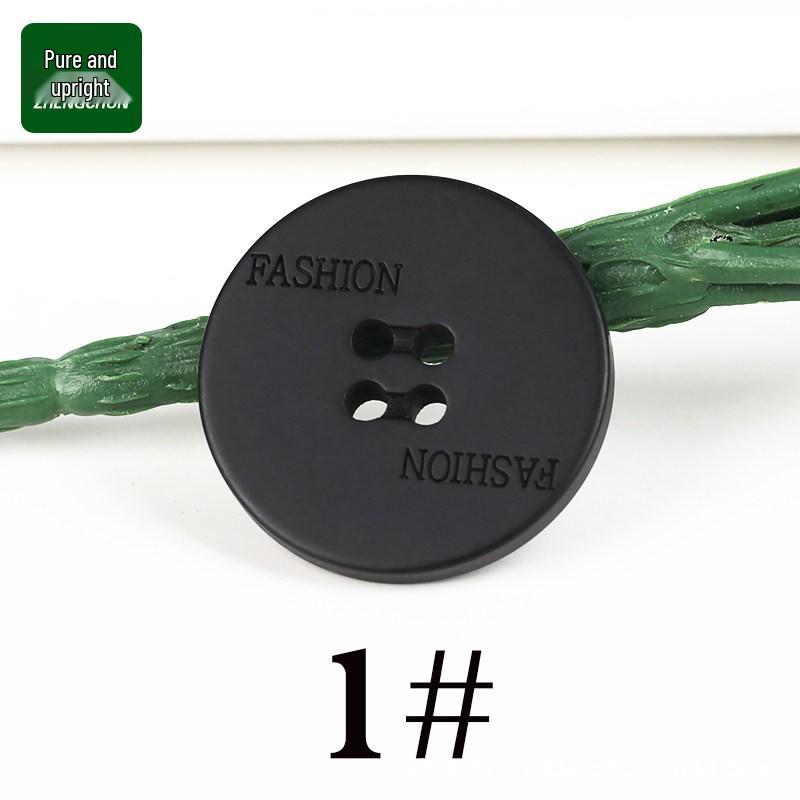 

Resin Carved Flat Button Woolen Windbreaker Coat with Black Matte Buttons 17.5mm