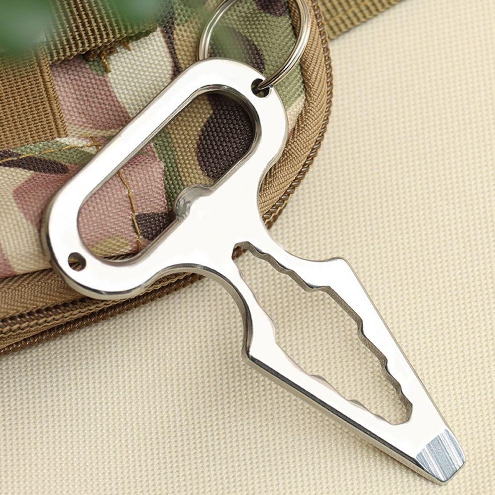 1Pc Inside Angle Wrench Outdoor Tool Multi-functional Stainless Steel Wrench Portable EDC Tool Screwdriver Key Chain