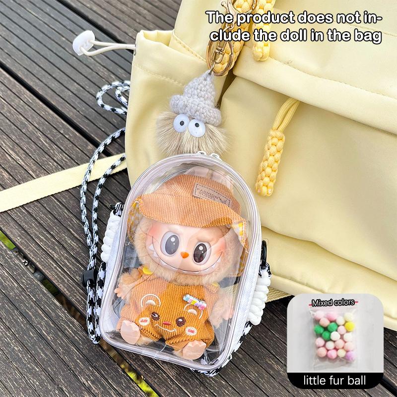 Clear Crossbody Labubu Doll Bag Protective Cover Doll Hanging Bag Doll Walk Bag