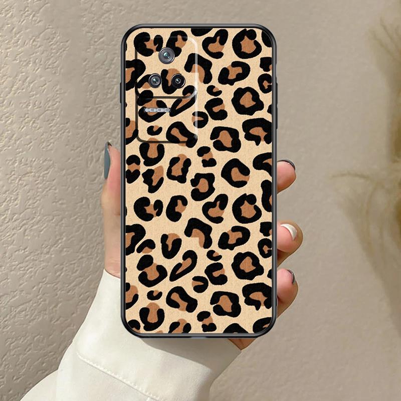 Tan Leopard Case For Xiaomi 13T 14T 15T Pro 13 14 15 Ultra 17 Pro Max POCO F7 F5 F6 X5 X6 X7 Pro Cover