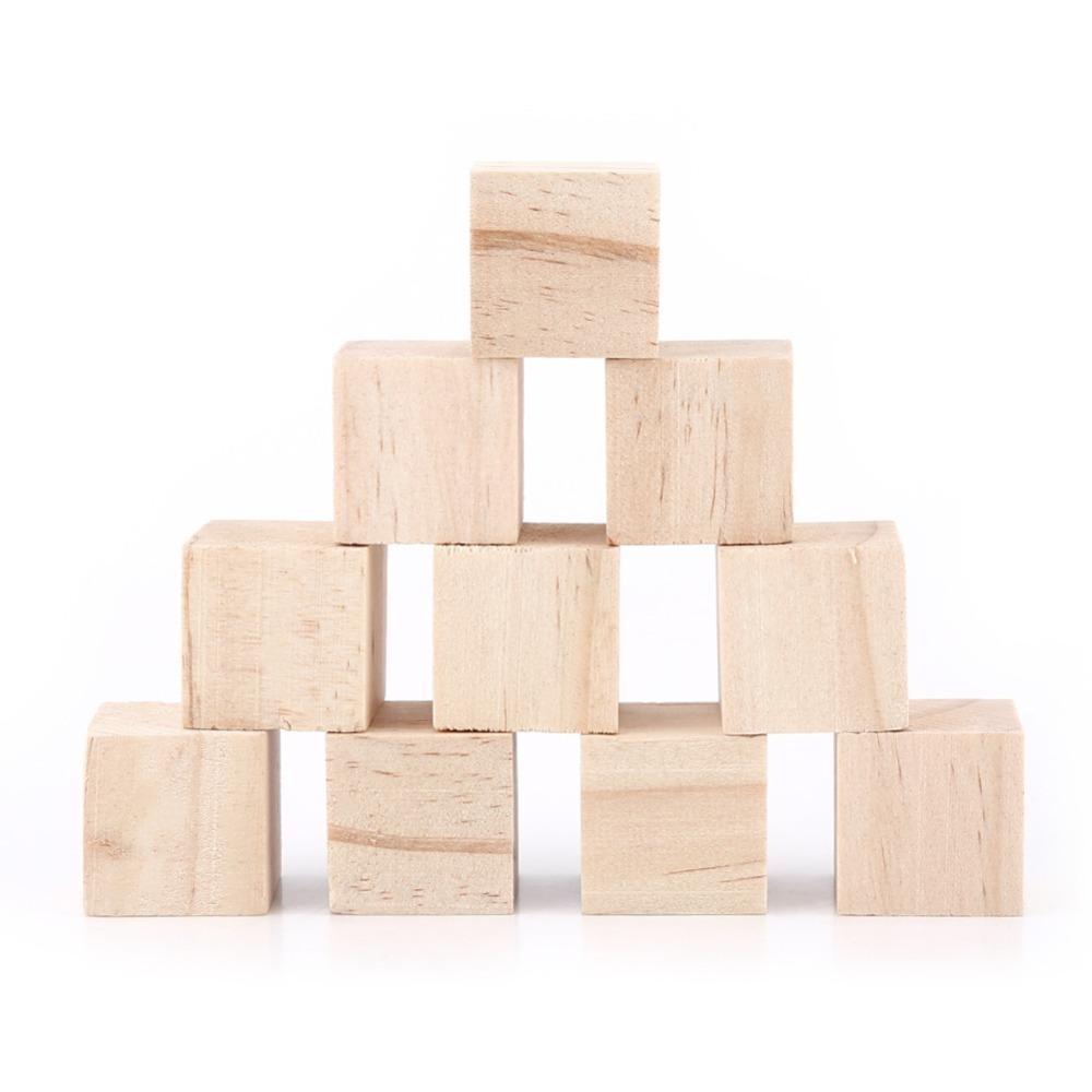 30PCS Square Wood Square Blocks Unfinished Square Wooden Block Wooden Blocks  Woodwork Craft
