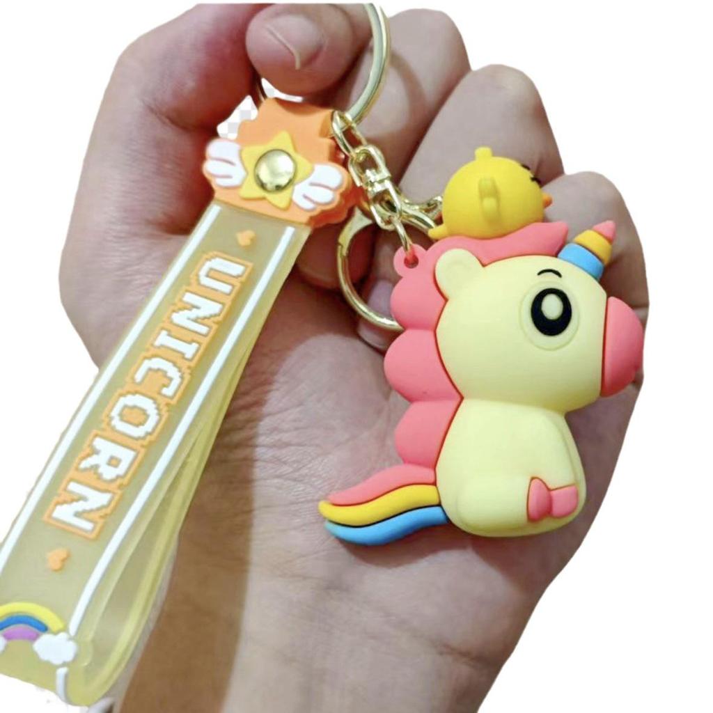Unicorn Cuckoo Bird Keychain: Cute Pendant for Backpack & Car Keys