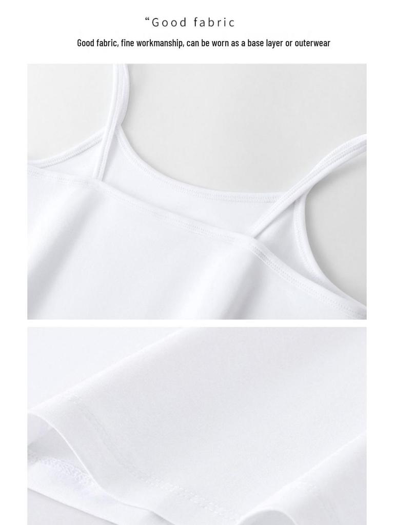 Women's Pure Cotton Black Camisole Vest – Small, Tight-Fitting, Sexy, Plus Size, Short Top for Summer/Spring.