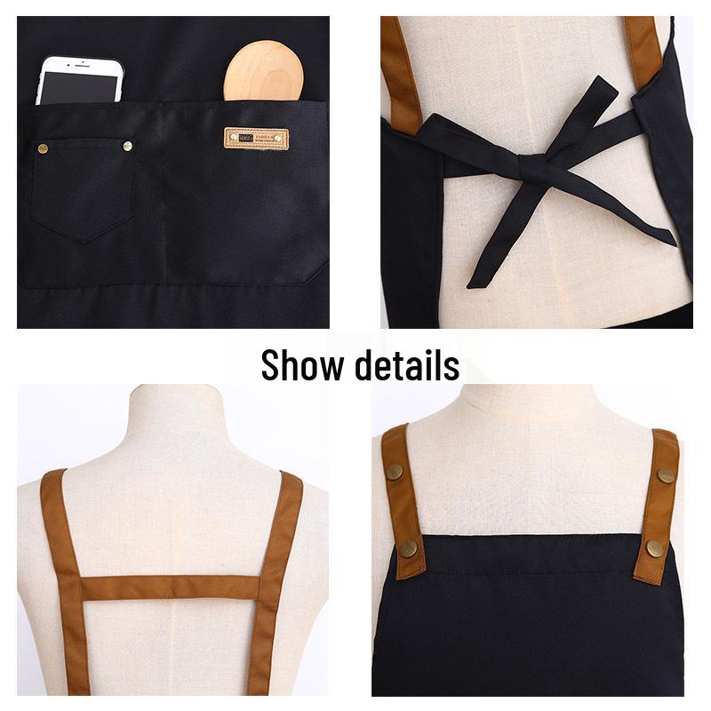 2024 Women's Custom Logo Apron: Trendy Kitchen & Milk Tea Shop Workwear