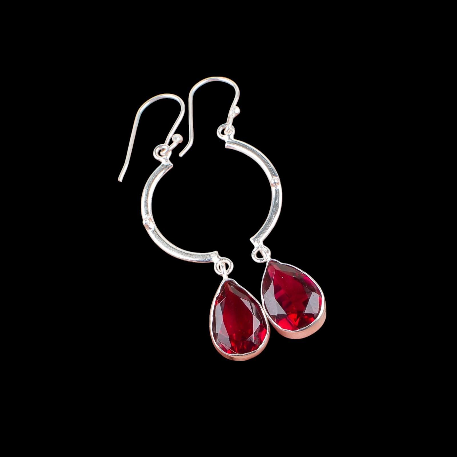 

Розовый рубеллит драгоценный камень 925 стерлинговое серебро ювелирные изделия ручной работы серьги-крючки 2.60 EE-43-10