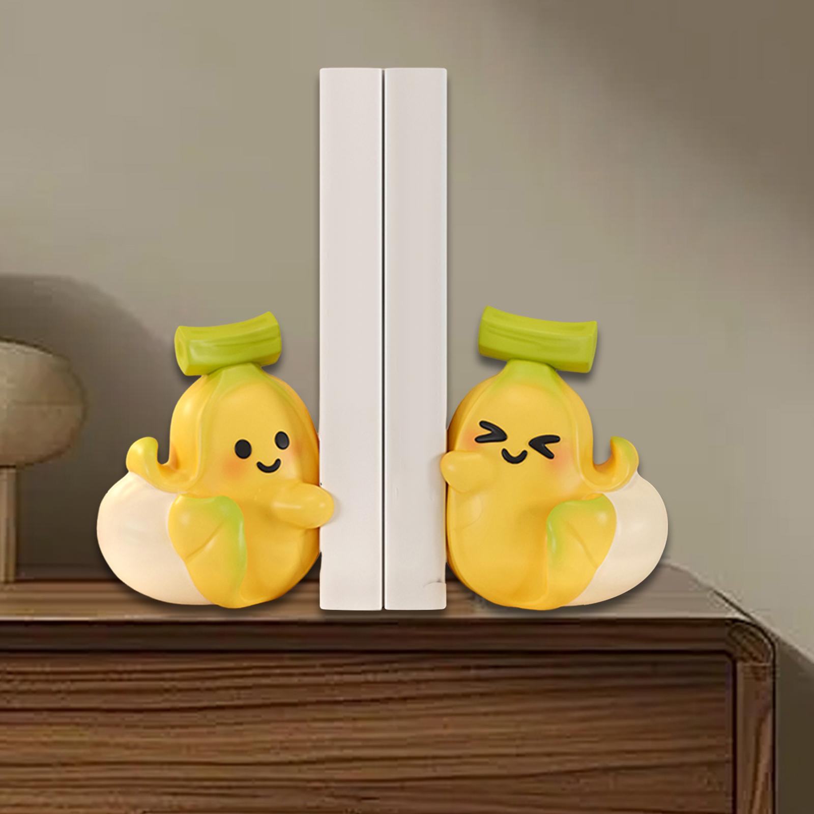 

2 Pieces Cute Bookends Statue Novelty Resin Ornament for Hallway Living Room