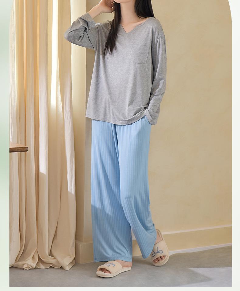 Xuan Liang Modal Sleepwear Women's Spring and Autumn Casual Long Sleeve Outable Lazy Style Loose Cool Home Clothing Set