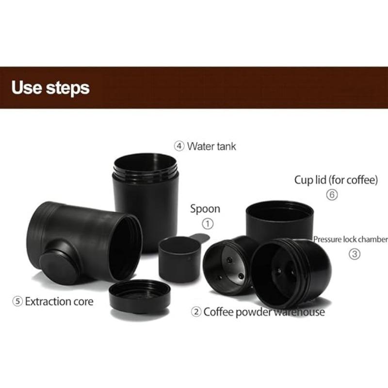 140ml Reise Outdoor Espresso Kaffeemaschine Mini Handpresse Manuelle Kaffeemaschine Tragbare Kapsel Kaffeemaschine Ideal als Geschenk