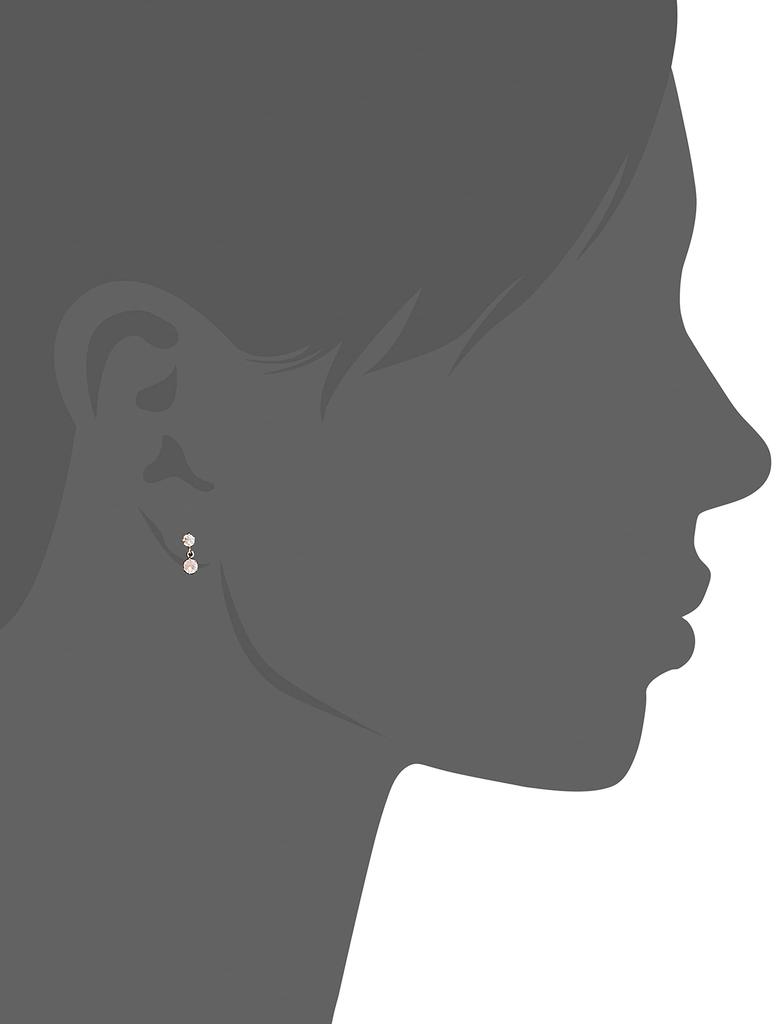 ESTELLE [Official] [Web Exclusive] Women's Earrings, 10K Pink Gold with Rose Quartz, 0222-8666-0019-0000