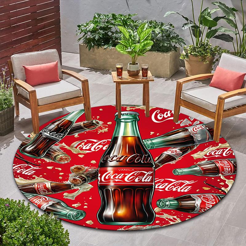 Christmas Gift Halloween Theme Bear Truck Coca Cola Round Carpet Soft Home Decoration Corridor Table and Chair Anti Slip Outdoor Floor Mat Carpet H14