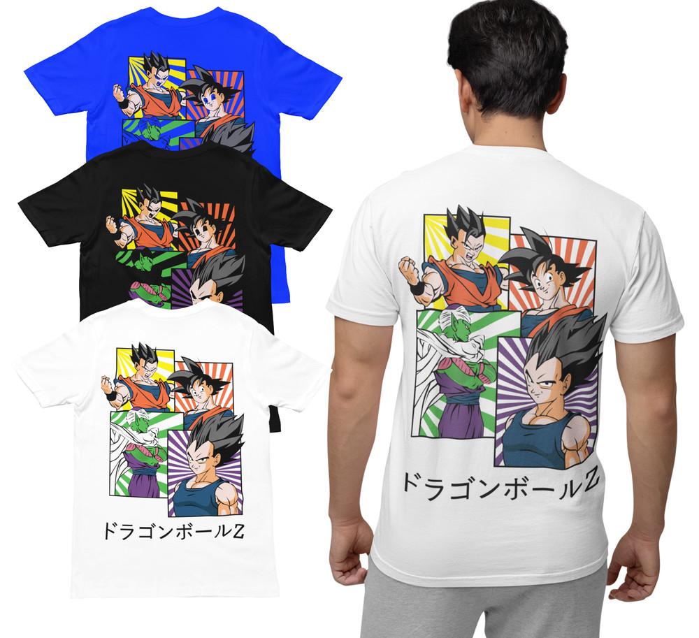 

Dragon Ball Rücken Druck Retro Goku Vegeta Buu Herren Bio T-Shirt XL