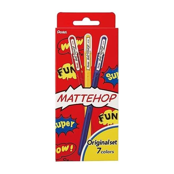 Шариковая ручка Pentel Color Matte Hop Original 7 цветов K110-V7STA
