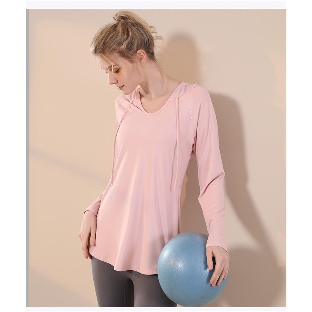 Yoga Clothes, Sports Tops, Women's Autumn And Winter Casual Loose Fit Slimming Hoodie, Long Sleeved Quick Drying Hooded Running And Fitness Sweatshirt