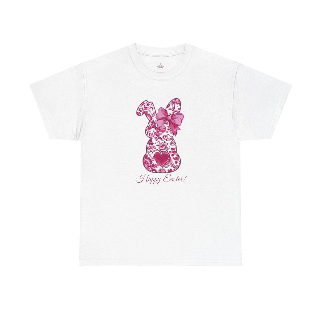 Happy Easter Bunny Tee, Unisex Cotton Shirt, Spring Fashion, Easter Gift, Floral