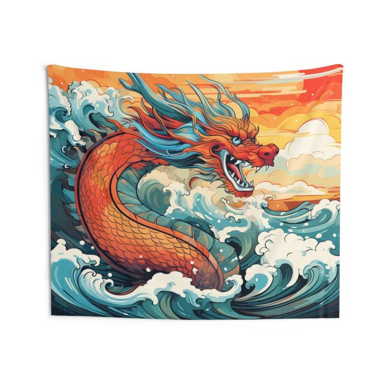 Dragon pattern tapestry 75x100 чёрный