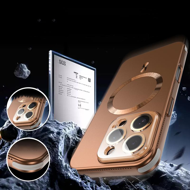 For Magsafe Magnetic Wireless Charging Luxury Solid Color Plating Phone Case For iPhone 16 Pro Max 14 13 15 Pro Max Back Cover