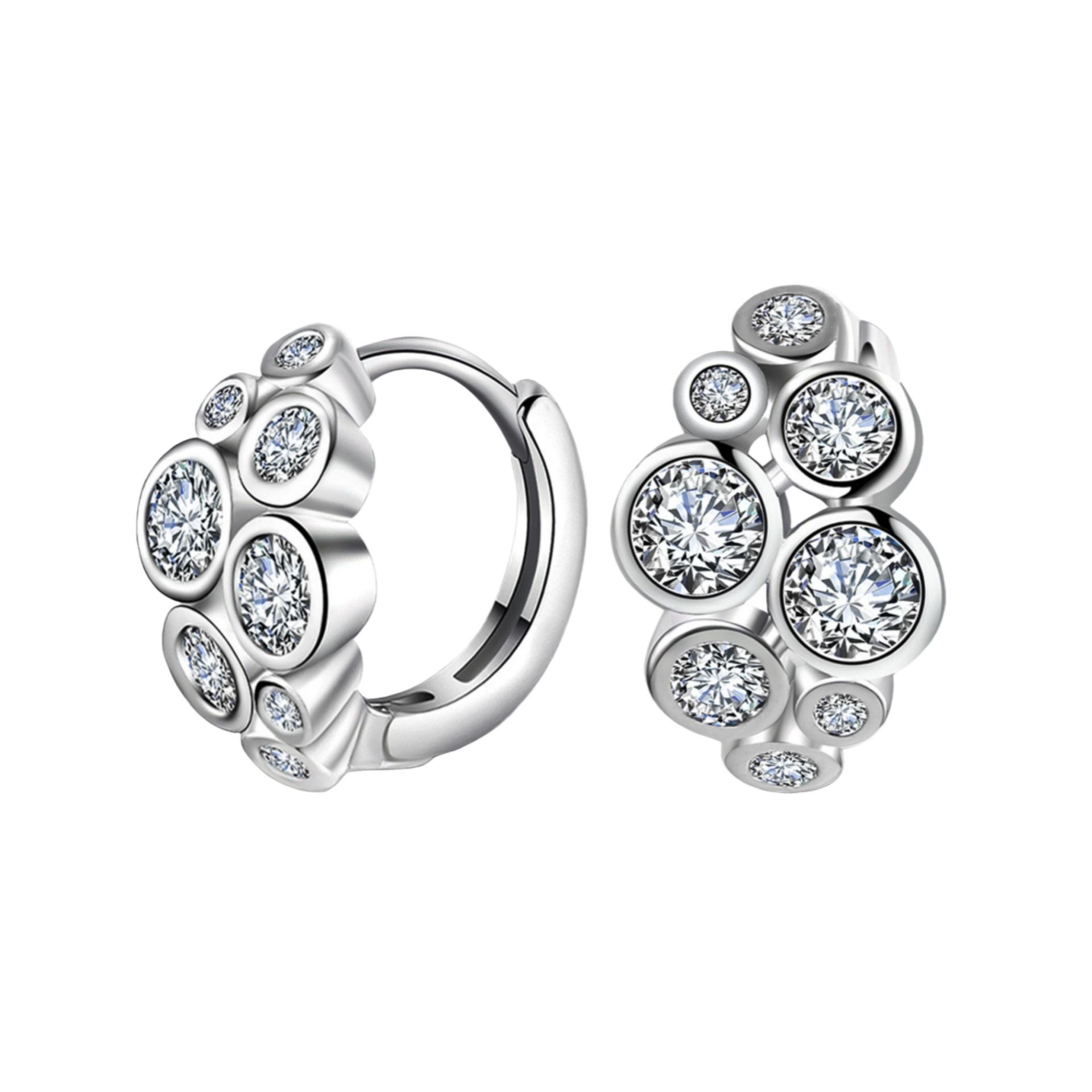 

S925 Silver Zircon Earring Buckle with Advanced Sense of Spring Summer Sun Moon Harmony Kaleidoscope Earrings 2026