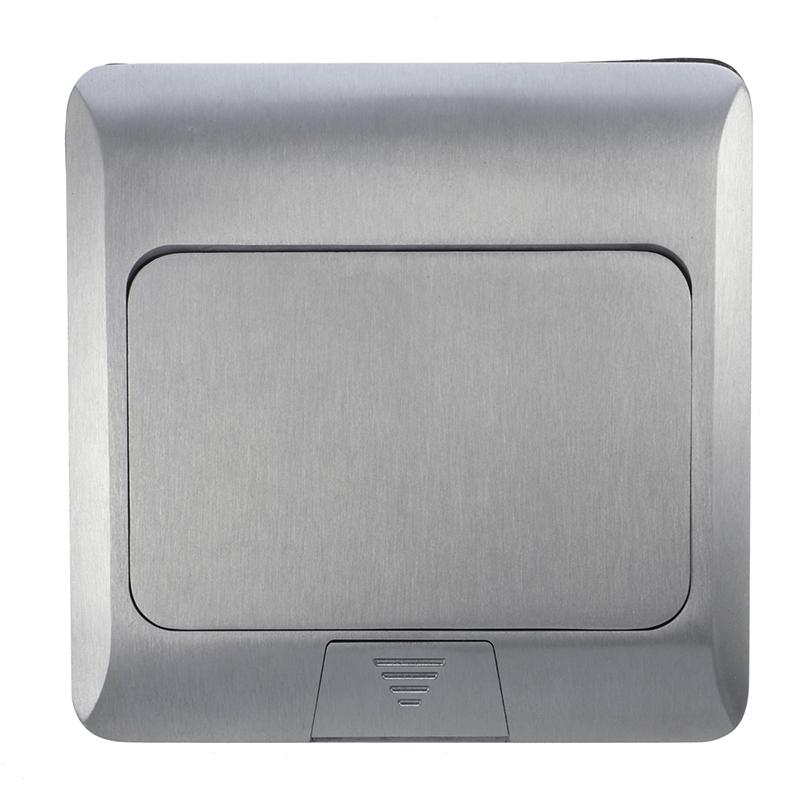 Aluminum Silver Panel EU Standard 2 Way Floor Socket Electrical Outlet Modular Combination Customized Available Sockets