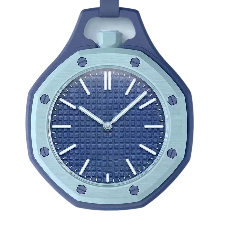 Unisex Octagonal Silicone Pendant Necklace Quartz Pocket Watch for Children