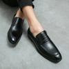 Men Brown Loafers Thick Sole Platform Height Increase Black Classic Business Office Dress Prom Tuxedo Party Shoes