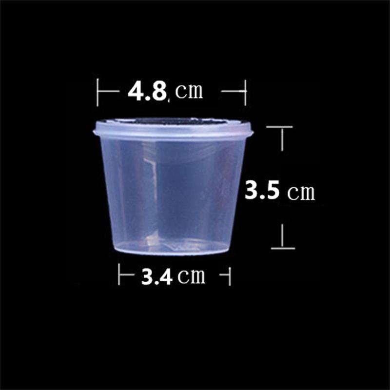 One Box Of 100pc Plastic Takeaway Sauce Cup Containers Food Box With Hinged Lids Pigment Paint Box Palette Disposable Box