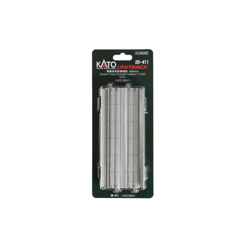 KATO N Gauge Double Track Elevated Straight Line 186mm 2 Pieces 20-411 Railway Model Supplies