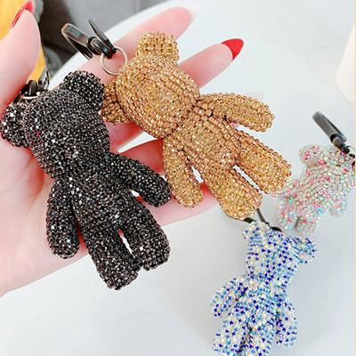 Χαριτωμένα πολυτελή κρύσταλλα Luxury Gloomy Bear Μπρελόκ Κλειδιά αυτοκινήτου Μπρελόκ Κρεμαστό μπρελόκ Γυναικεία Τσάντα αυτοκινήτου Γούρι Κρεμαστό Δώρα