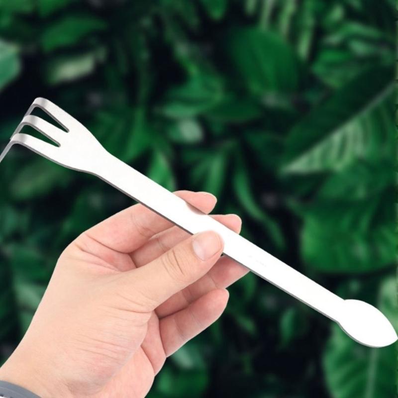 Handheld Rustproof Rakes 3-Prong Stainless Steel Root Rakes Loosen Soil Tool Ergonomic Handle for Gardening Plant