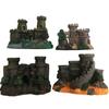 Resin Aquarium Castle Ornament (Set of 4)