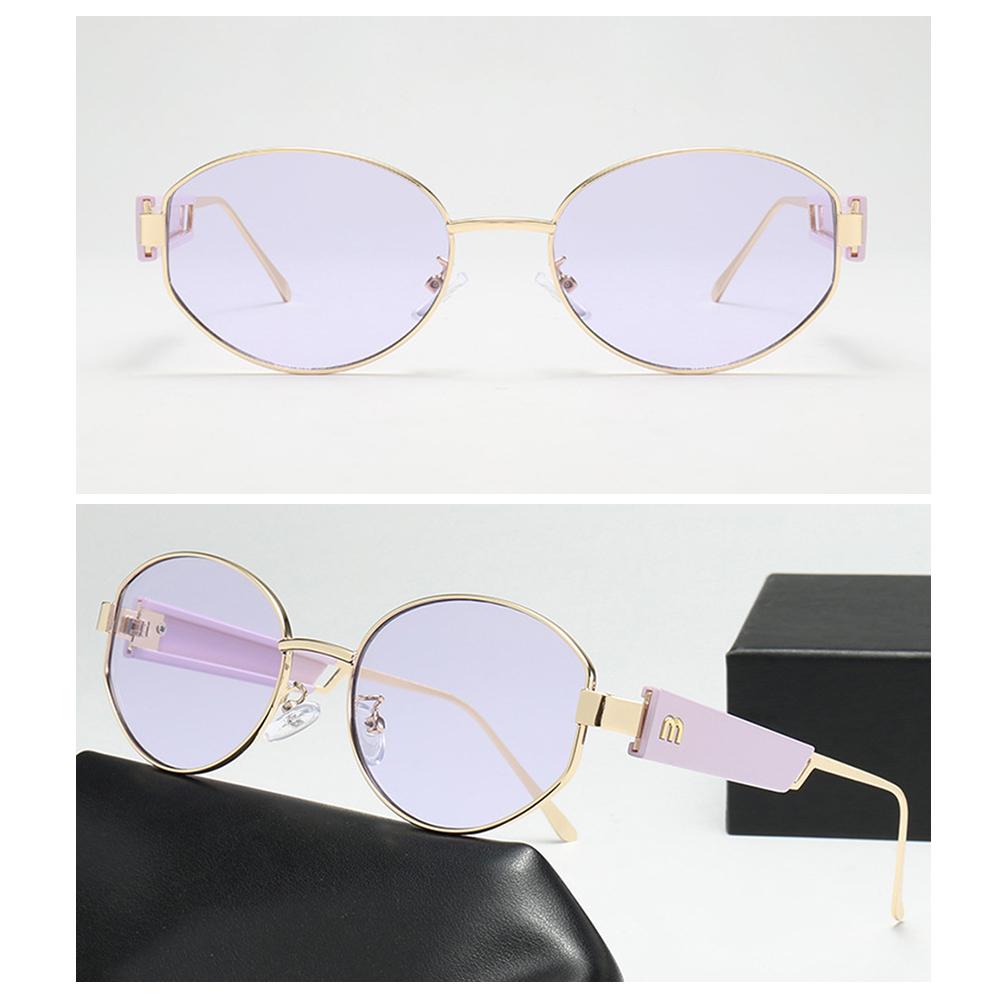 Trendy Round Shape Metal Framesd Sunglasses UV Protection Premium Feeling Y2K Eye Spectacles Small Frames Shades for Female and Male