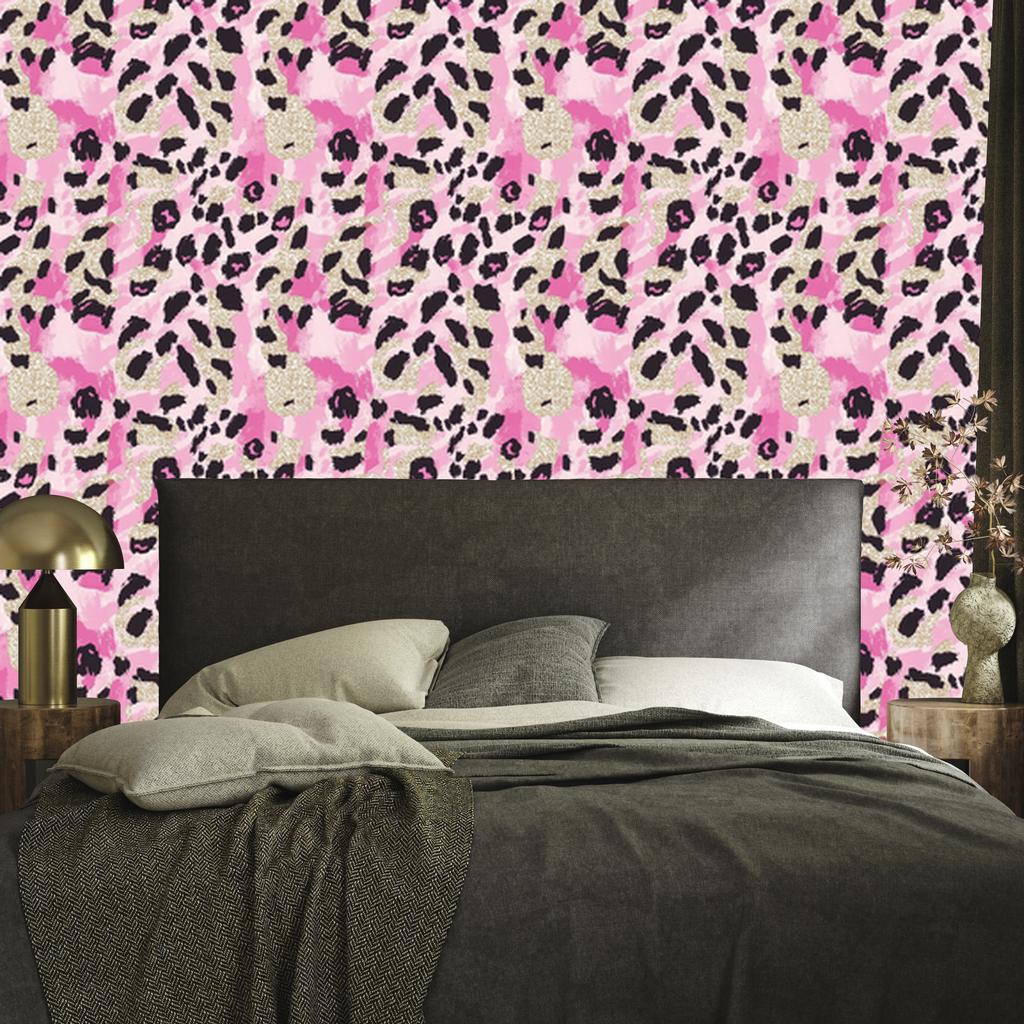 Pink glitter leather wallpaper powder pink, beige and purple 50x1000