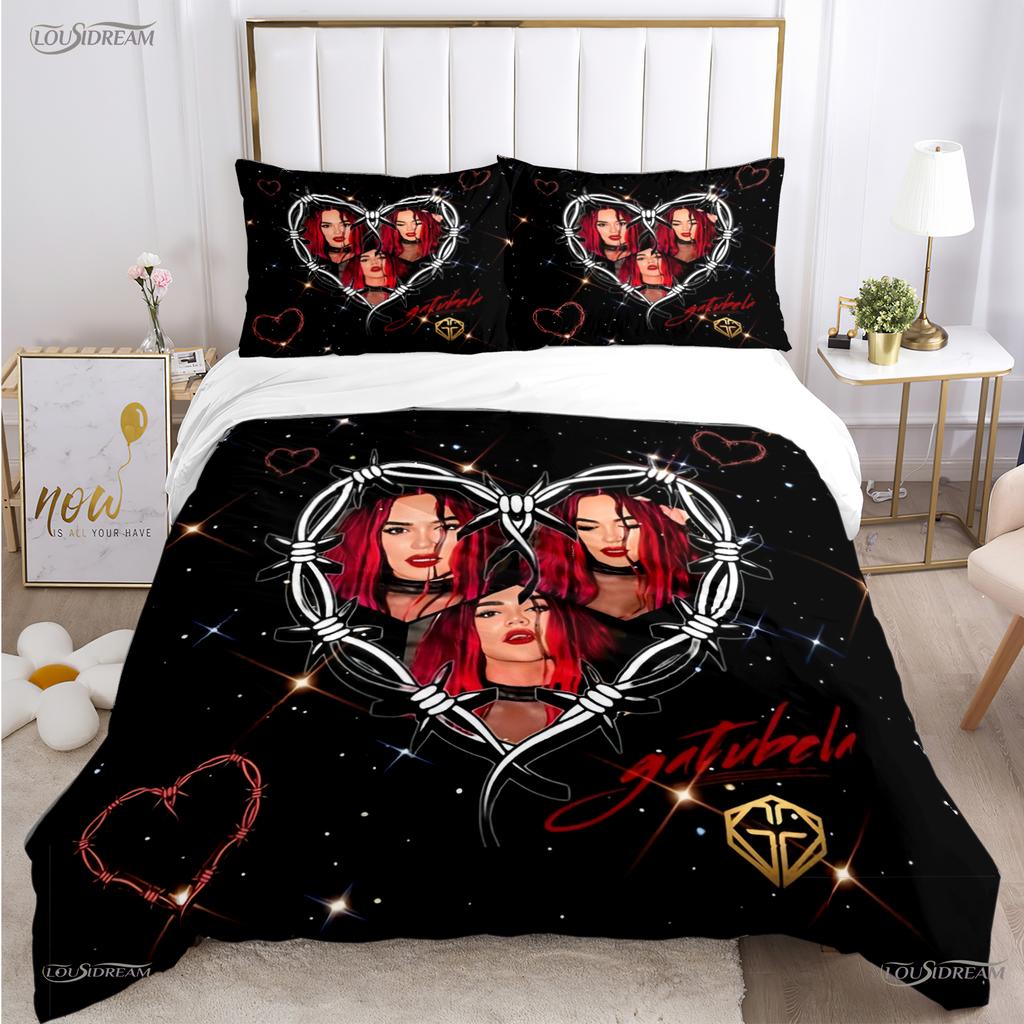 Comforter Casal Karol G Sexy Singer All Season Comforter Bedding Set Soft And S Single/Double/Queen/King