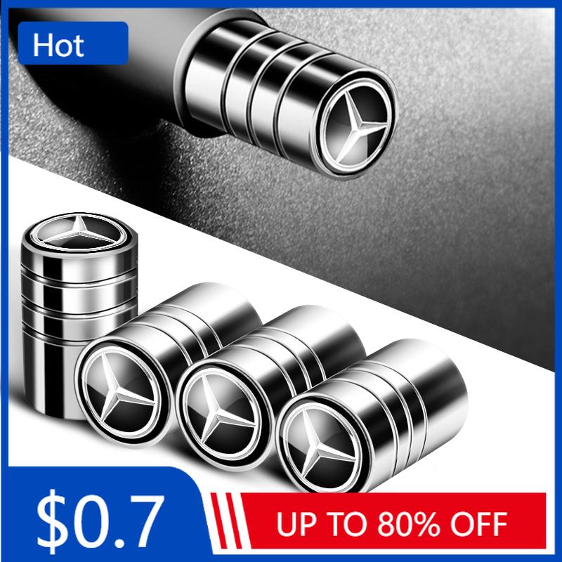 Car Sticker Car Tire Valve caps Emblem metal Cap Case For Mercedes Benz B/C/E/S Class A Class C200L GLC GLE CLA accessories Car