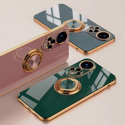 Luxury Plating Metal Ring Holder Shockproof Case For For Honor 8X Max 9X 10 20 30 Lite 50 60 SE 70 80 90 GT 100 Pro Back Cover
