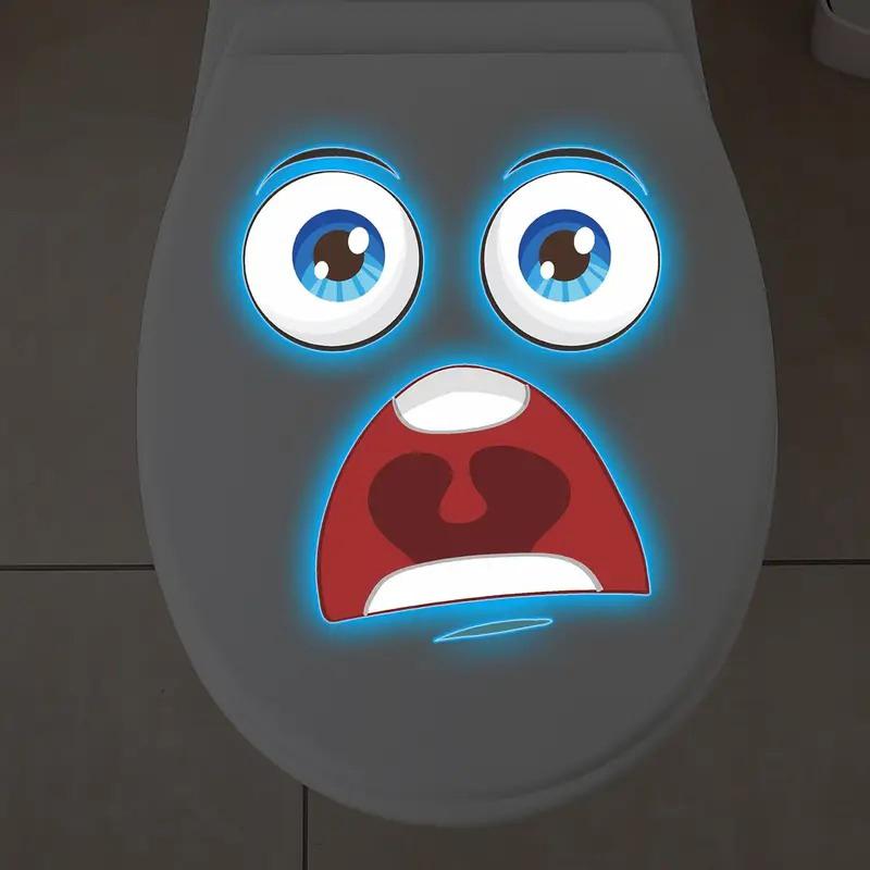 1 Pc Glow-in-the-Dark Funny Face Toilet Stickers Waterproof Removable Self-Adhesive PVC Decals Bathroom Decor Wall Stickers