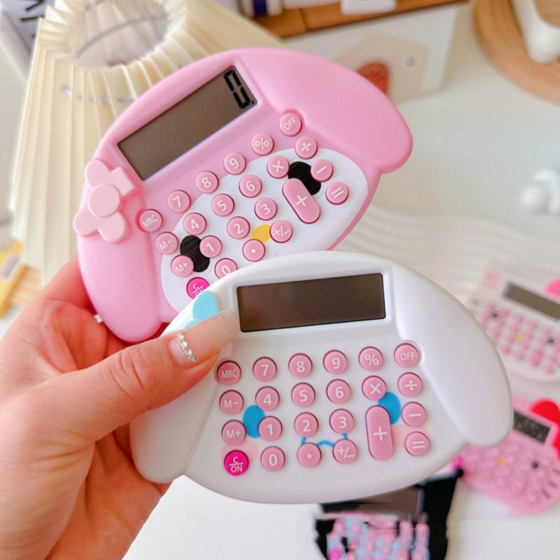 Cartoon Anime Kawaii Kt Cat Kuromi Cinnamoroll Purin Melody Calculator Portable Multifunctional Calculator Office Supplies