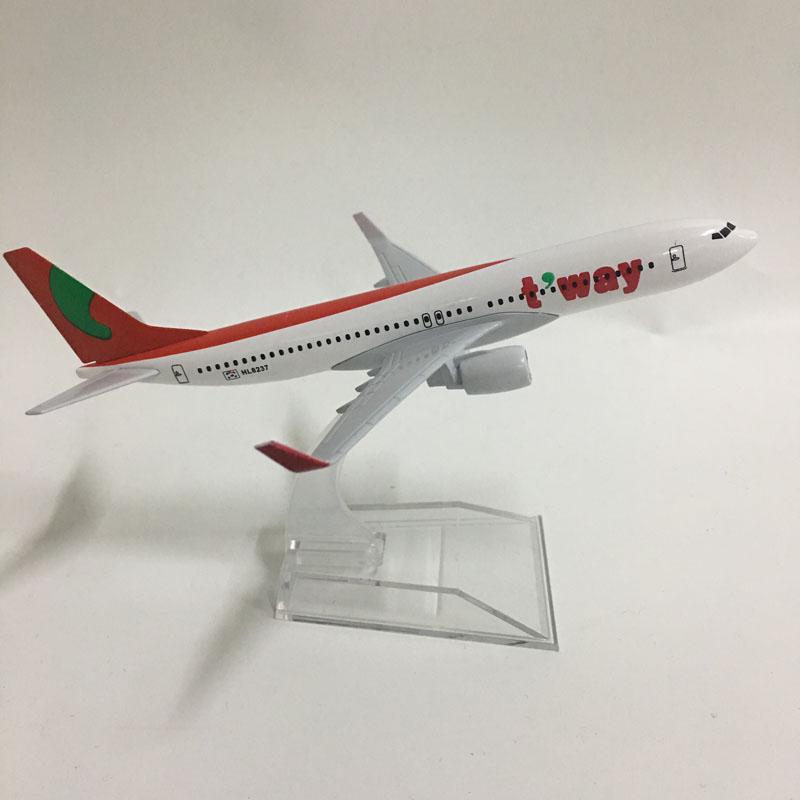 Jason Tutu 16cm Korea T Way B737 Model Airplane Diecast Metal 1/400 Scale Planes