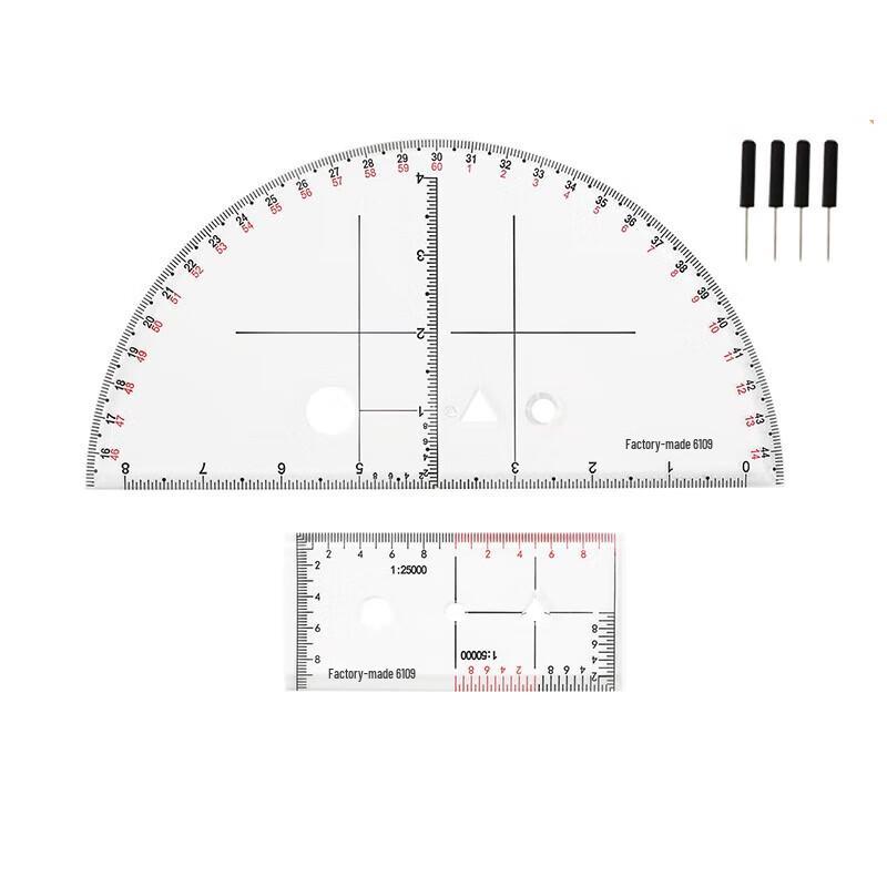 Topography Map Drawing Ruler & Tool Set